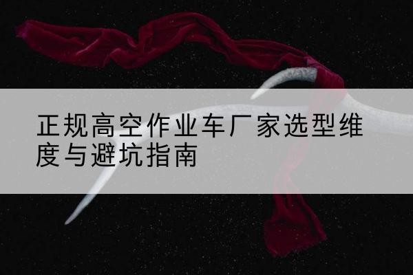 洛扎高空作业车厂家-正规选型维度与避坑指南