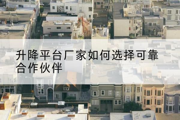 洛扎升降平台厂家-如何选择可靠合作伙伴